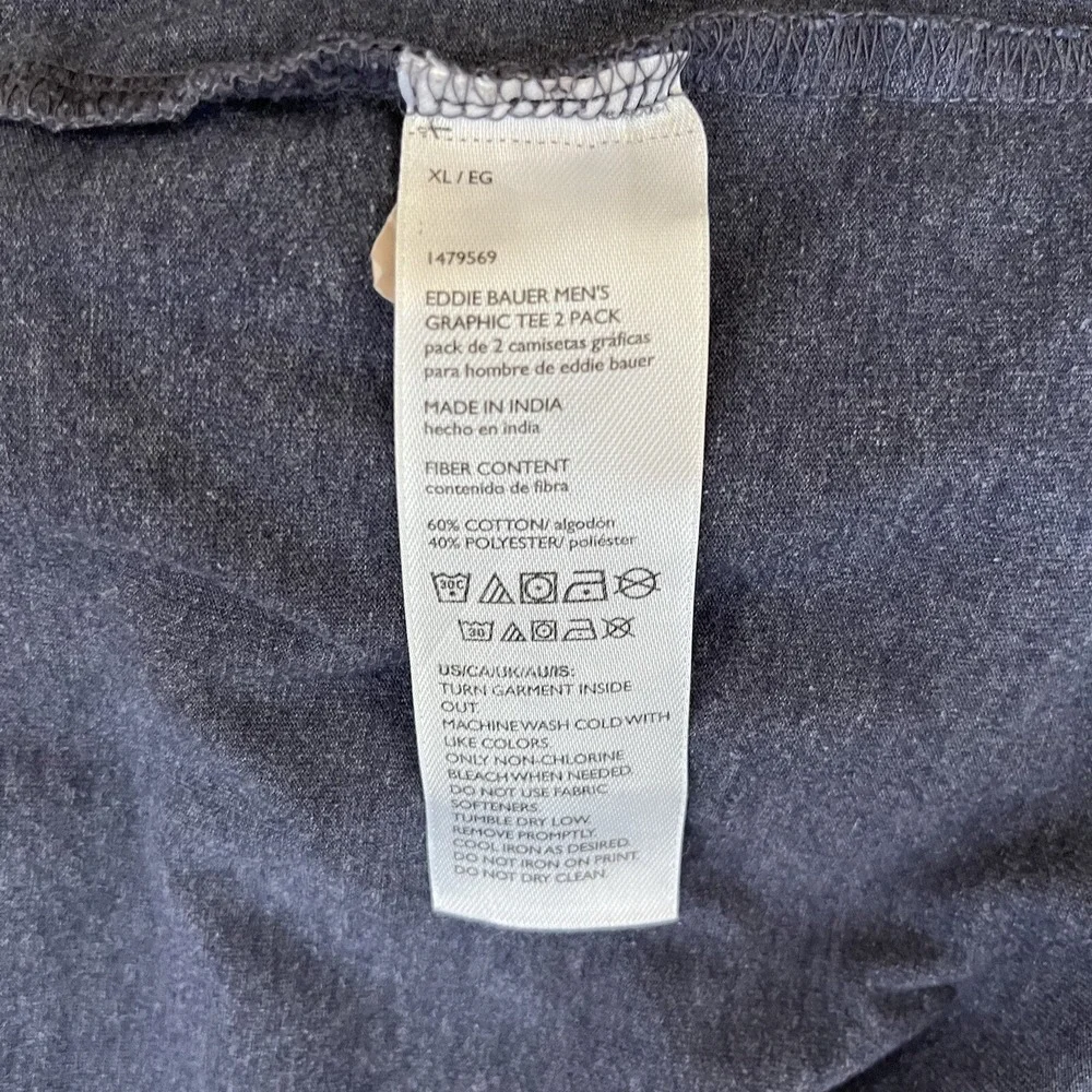 Eddie Bauer TShirt Adult XL Blue Expedition Outfitter Mountain Graphic Camping
